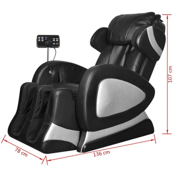 Massage Chair With Super Screen Black Faux Leather Image 10