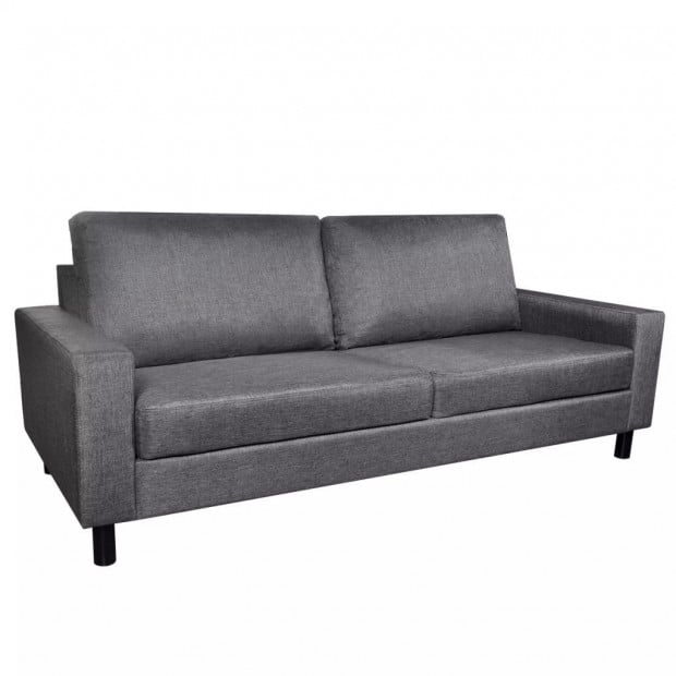 3-seater Sofa Dark Grey Fabric