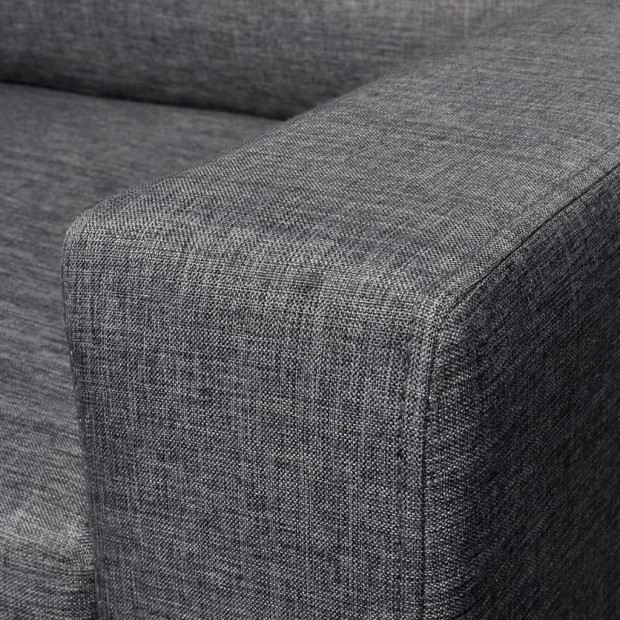 3-seater Sofa Dark Grey Fabric Image 3