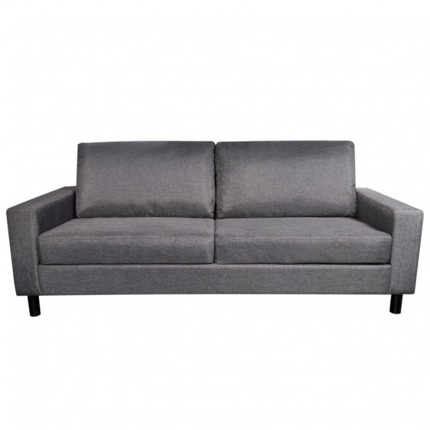 3-seater Sofa Dark Grey Fabric Image 4
