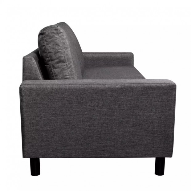 3-seater Sofa Dark Grey Fabric Image 5