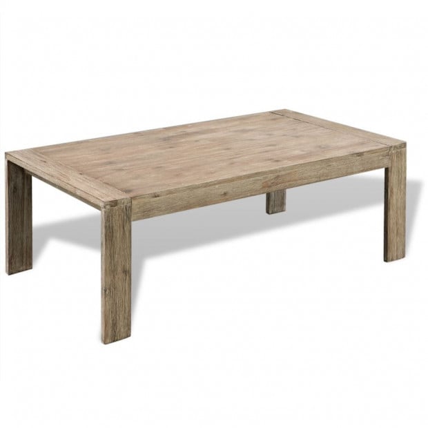 Coffee Table Solid Brushed Acacia Wood 110x60x40 Cm Image 2