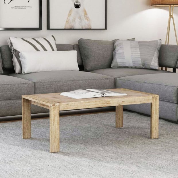 Coffee Table Solid Brushed Acacia Wood 110x60x40 Cm