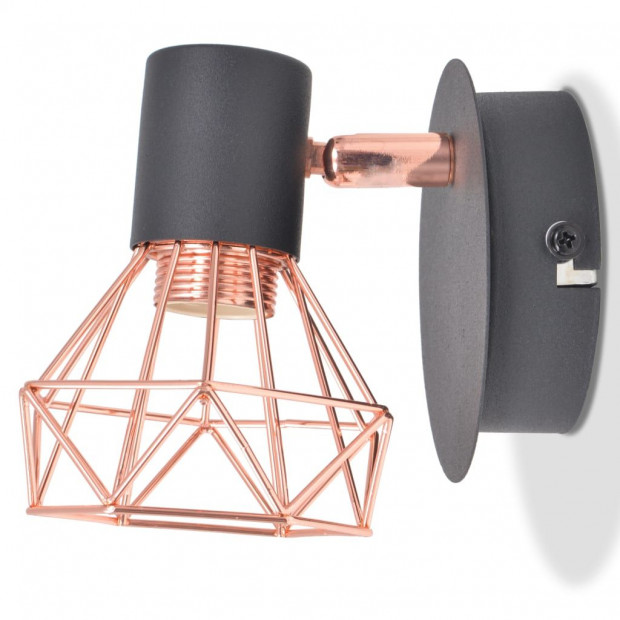 Wall Lamp 2 Pcs E14 Black And Copper Image 5