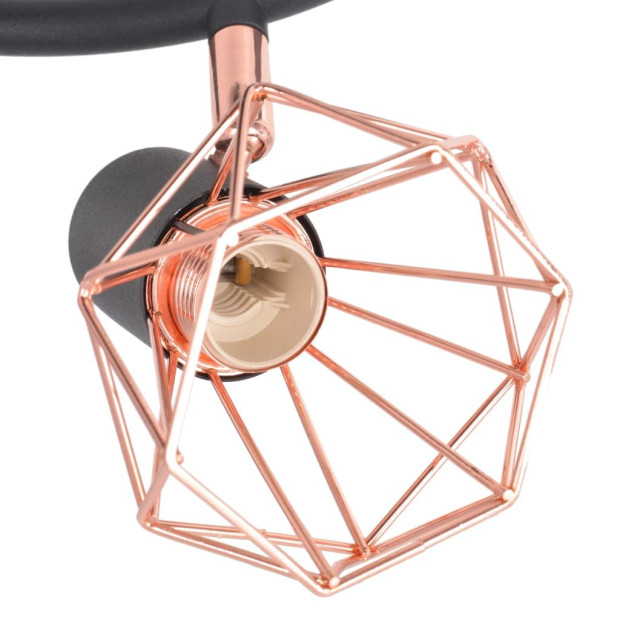 Ceiling Lamp With 3 Spotlights E14 Black And Copper Image 4