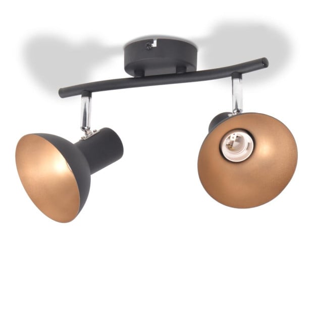 Ceiling Lamp For 2 Bulbs E27 Black And Gold Image 2