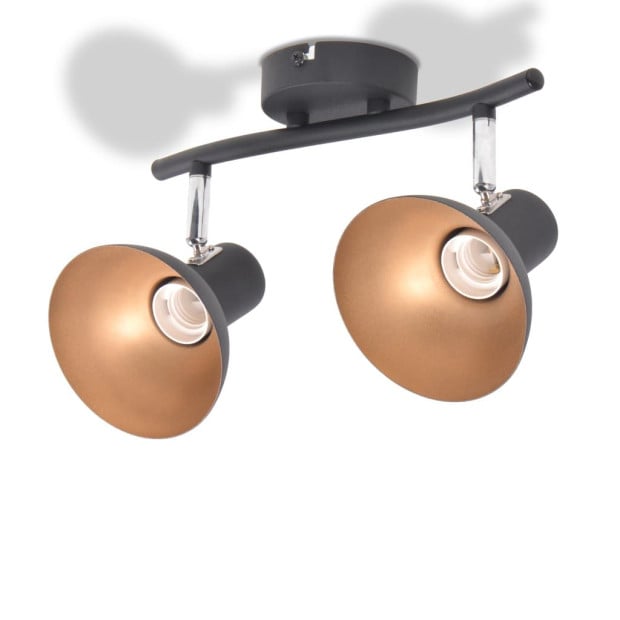 Ceiling Lamp For 2 Bulbs E27 Black And Gold Image 4