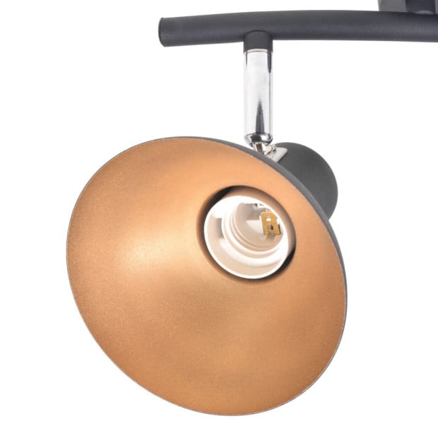 Ceiling Lamp For 2 Bulbs E27 Black And Gold Image 5