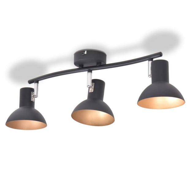 Ceiling Lamp For 3 Bulbs E27 Black And Gold Image 4