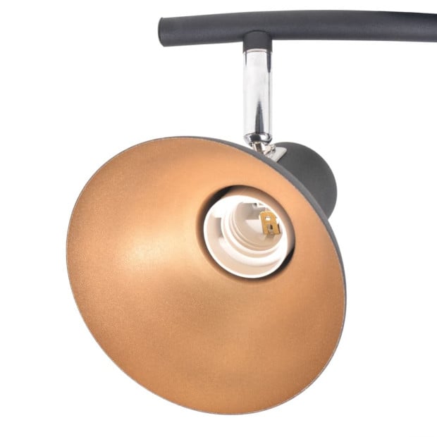Ceiling Lamp For 3 Bulbs E27 Black And Gold Image 5