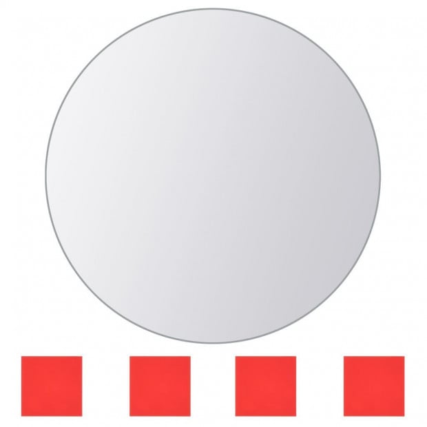 8 Pcs Mirror Titles Round Glass Image 3