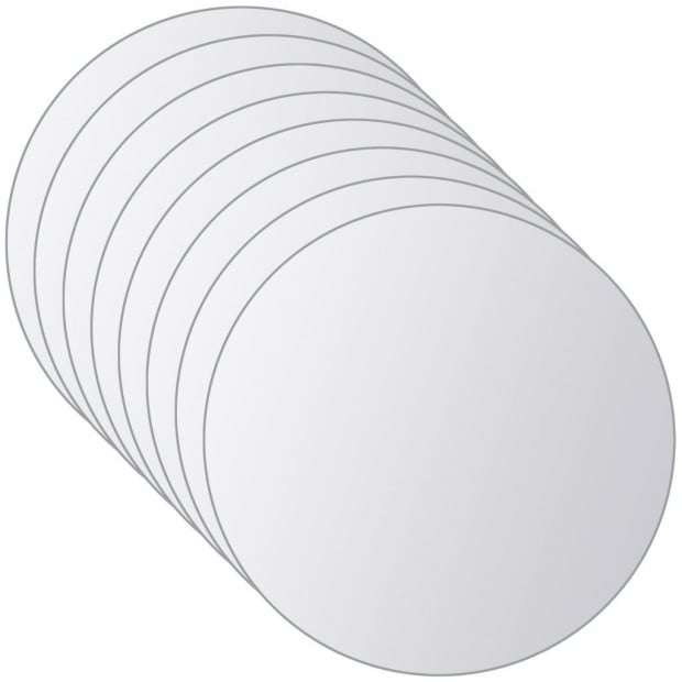 8 Pcs Mirror Titles Round Glass