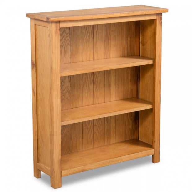 3-tier Bookcase 70x22,5x82 Cm Solid Oak Wood Image 2