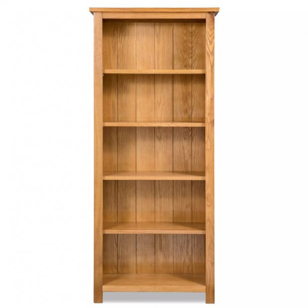 5-tier Bookcase 60x22,5x140 Cm Solid Oak Wood Image 3