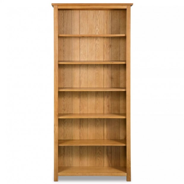 6-tier Bookcase 80x22,5x180 Cm Solid Oak Wood Image 3