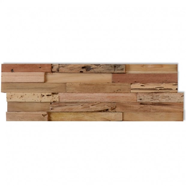 10 Pcs Wall Cladding Panels 1 M² Recycled Teak Image 7