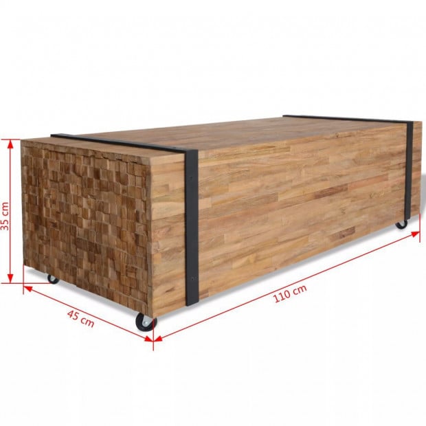 Unique Addition Coffee Table Teak 110x45x35 Cm Image 6