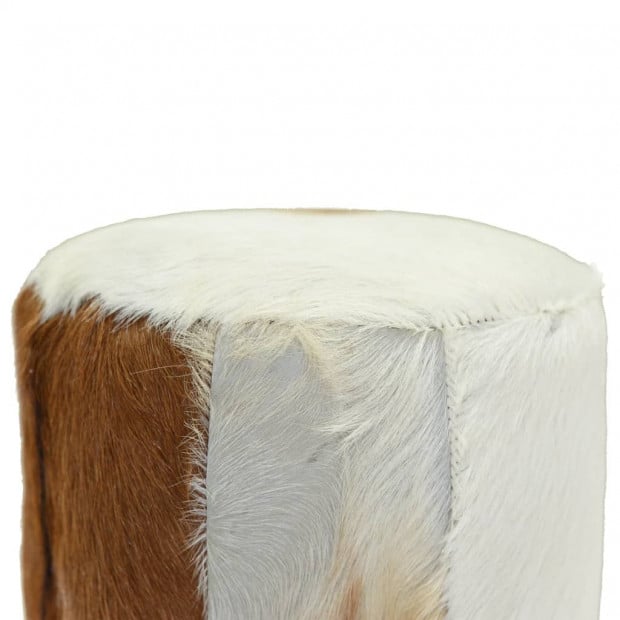 Bar Stool Real Leather Teak Round Image 6
