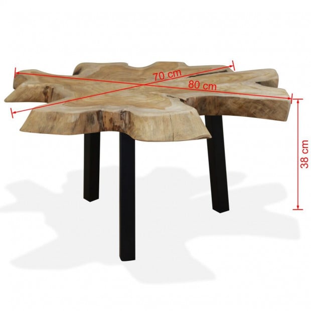 Coffee Table Genuine Teak 80x70x38cm Image 10