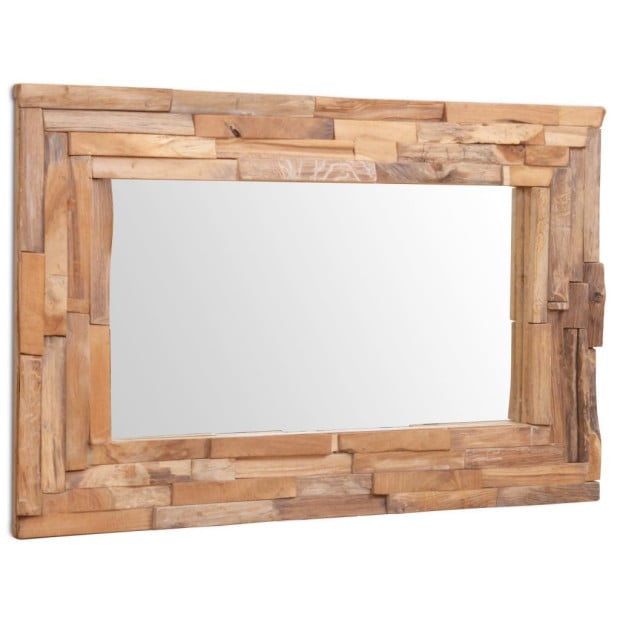 Decorative Mirror Teak 90x60 Cm Rectangular Image 2
