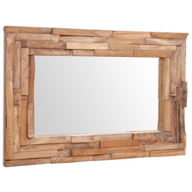 Decorative Mirror Teak 90x60 Cm Rectangular Image 4
