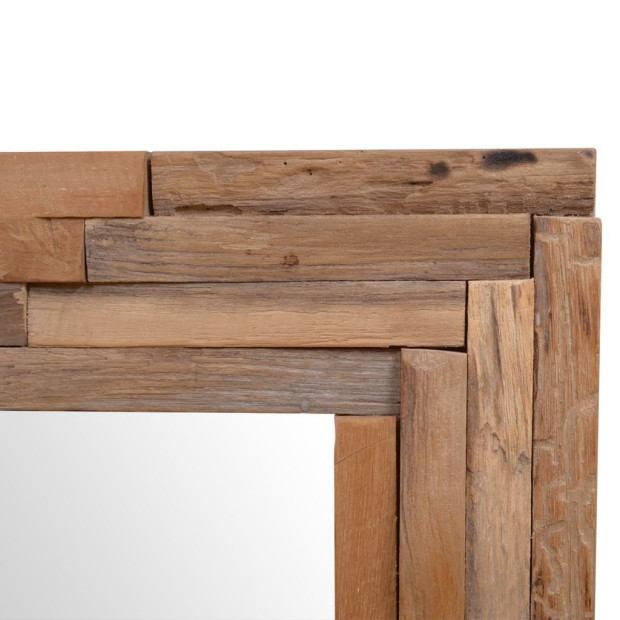 Decorative Mirror Teak 90x60 Cm Rectangular Image 7