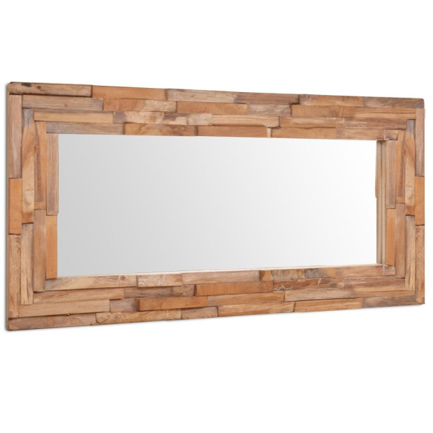 Decorative Mirror Teak 120x60 Cm Rectangular Image 2
