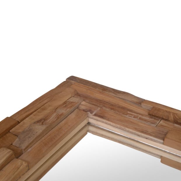 Decorative Mirror Teak 120x60 Cm Rectangular Image 9