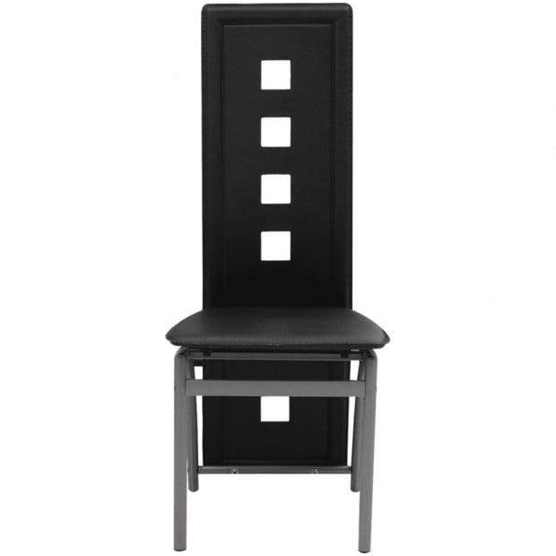 Dining Chairs 6 Pcs Faux Leather Black Image 2