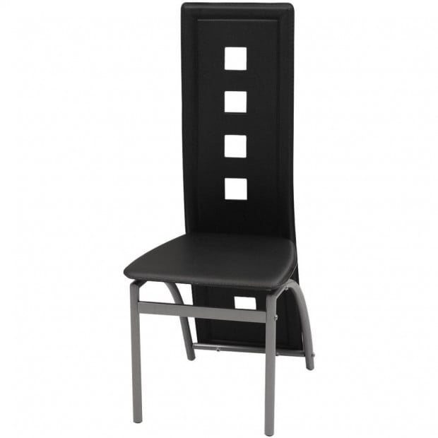 Dining Chairs 6 Pcs Faux Leather Black Image 3