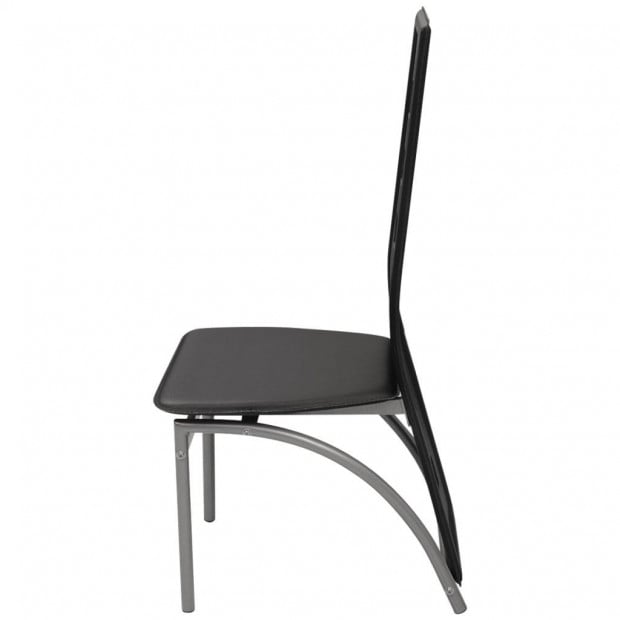 Dining Chairs 6 Pcs Faux Leather Black Image 4