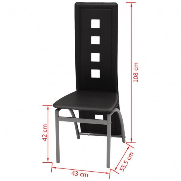 Dining Chairs 6 Pcs Faux Leather Black Image 5