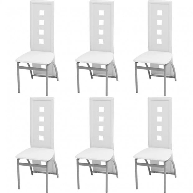Dining Chairs 6 Pcs Faux Leather White