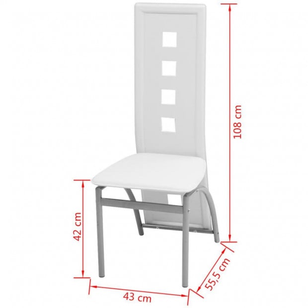 Dining Chairs 6 Pcs Faux Leather White Image 4