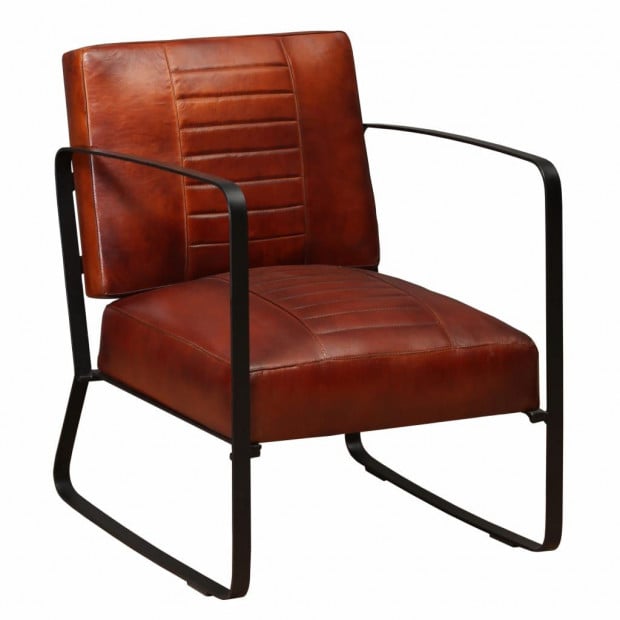 Lounge Chair Genuine Leather Brown