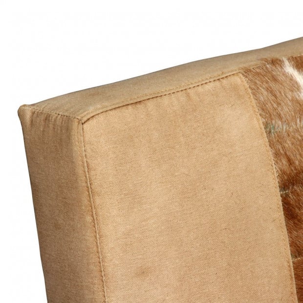 Lounge Chair Cream Genuine Goatskin And Canvas Image 10