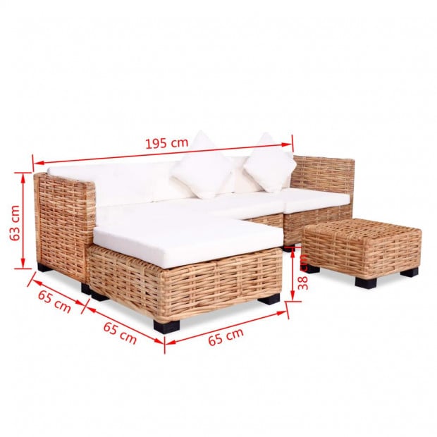 Sofa Set 14 Pieces Natural Rattan Image 10