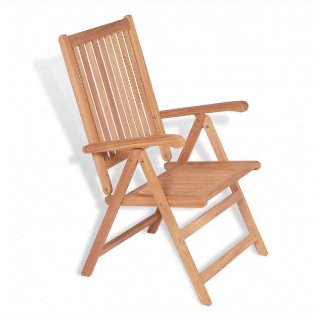 Reclining Garden Chairs 2 Pcs Solid Teak Wood Image 2