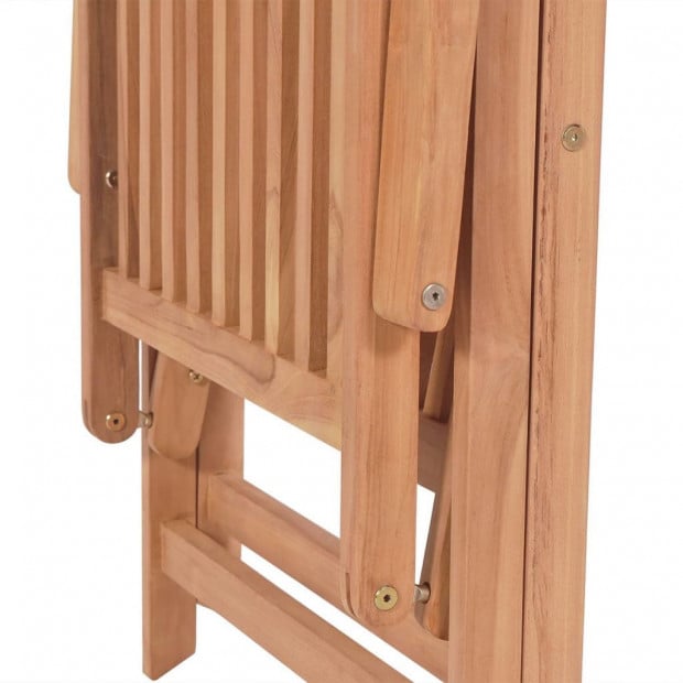 Reclining Garden Chairs 2 Pcs Solid Teak Wood Image 7