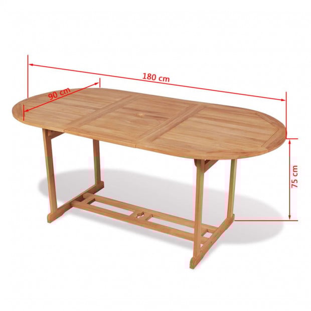 Garden Table 180x90x75 Cm Solid Teak Wood Image 6