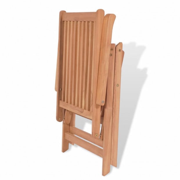 7 Piece Outdoor Dining Set With Folding Chairs Solid Teak Wood Image 11