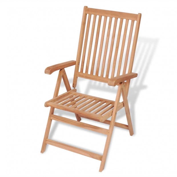7 Piece Outdoor Dining Set With Folding Chairs Solid Teak Wood Image 8