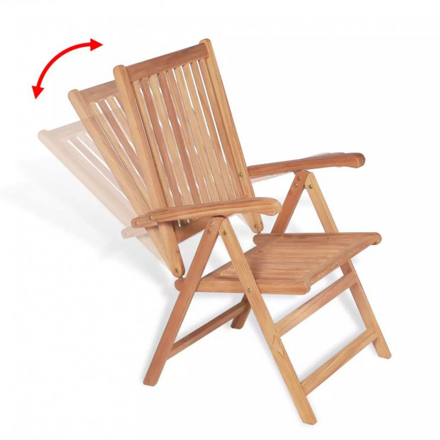 7 Piece Outdoor Dining Set With Folding Chairs Solid Teak Wood Image 10