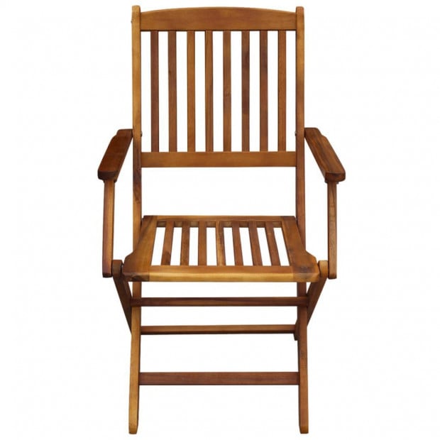 5 Piece Folding Outdoor Dining Set Solid Acacia Wood Image 6