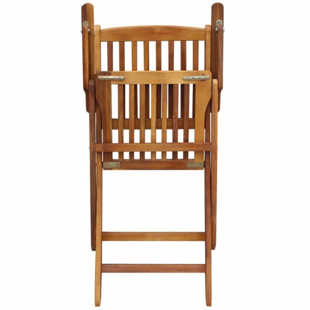 5 Piece Folding Outdoor Dining Set Solid Acacia Wood Image 7
