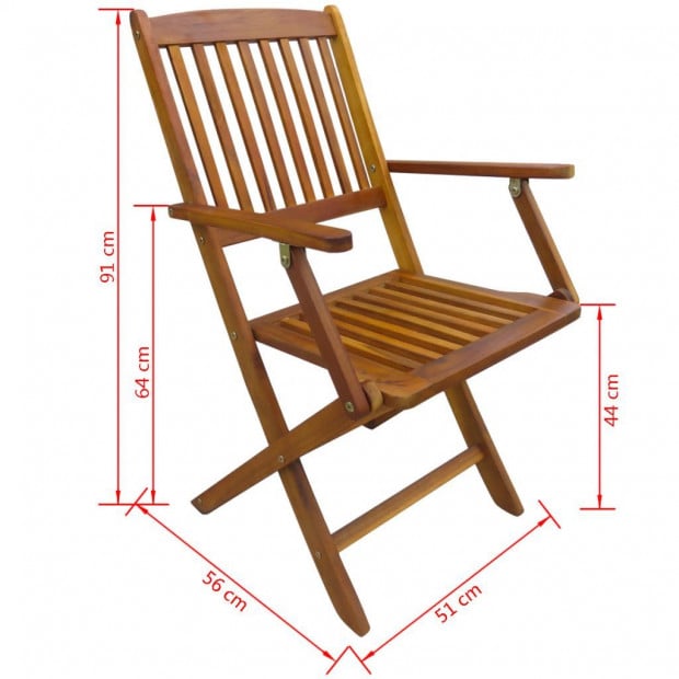 5 Piece Folding Outdoor Dining Set Solid Acacia Wood Image 10