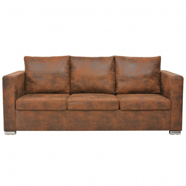 3-seater Sofa 191x73x82 Cm Artificial Suede Leather Image 2
