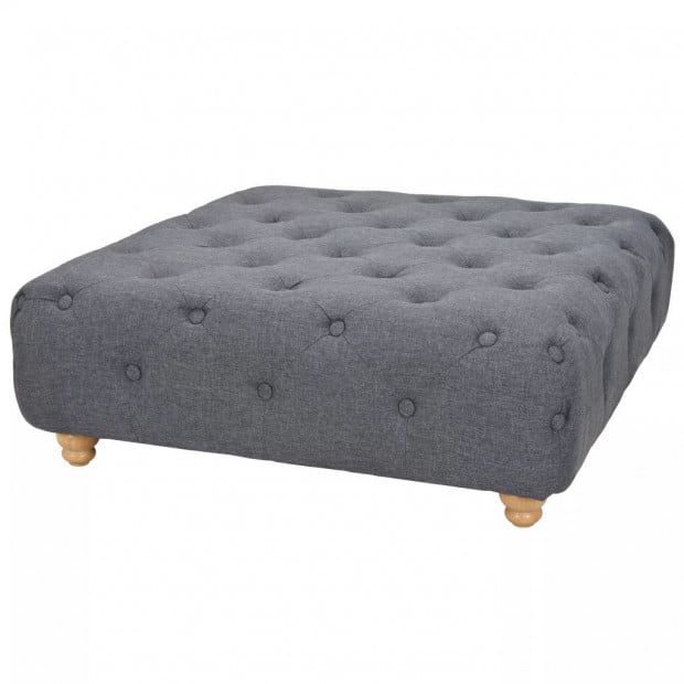 Pouffe Fabric 80x80x30 Cm Dark Grey