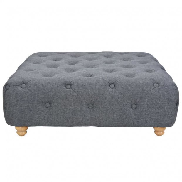 Pouffe Fabric 80x80x30 Cm Dark Grey Image 4