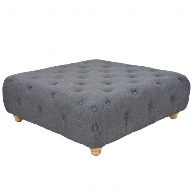 Pouffe Fabric 80x80x30 Cm Dark Grey Image 5